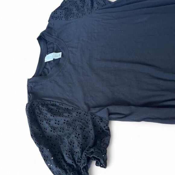 Joie black eyelet sleeve $150 blouse. Size large - Picture 7 of 7